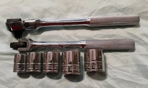 URREA 12 point Socket Set 1/2" Drive Flex Head Rachet & Breakover Bar sockets - Picture 1 of 3