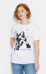Camiseta para mujer Olivia Rodrigo "So American" manga corta gráfica blanca X-grande - Imagen 1 de 1