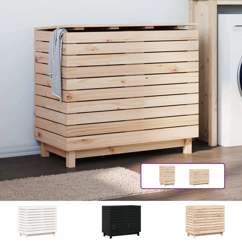 Wäschetruhe Wäschekorb Wäschesammler Wäschetonne Massivholz Kiefer vidaXL - Bild 1 von 4