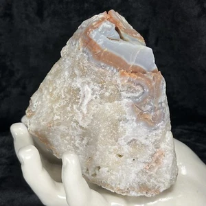 4” Blue Red Botryoidal Agate Chalcedony Crystal Geode Rough Quartz Specimen KY - Picture 1 of 8