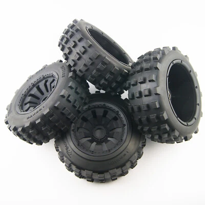Front Rear Knobby tire wheel kit for hpi rovan kingmotor baja 5t 195mm x 80 75mm - Image 1 of 4
