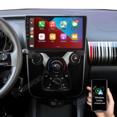 RRRRADIO Radio Coche Android 15 Carplay GPS Navi para Toyota Aygo II Citroen C1 Peugeot 108