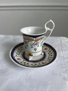 Vintage Limoges Demitasse Set, Gold Detailing, Some Wear To Saucer - Picture 1 of 5