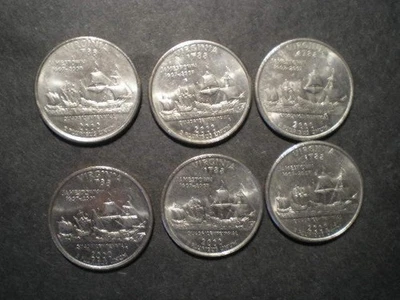 Lot of (6) 2000 P&D Virginia State Quarter  Coins - Image 1 of 2