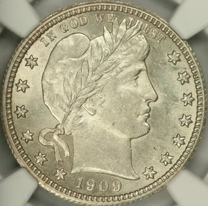 1909 Barber Quarter NGC MS61 - Picture 1 of 3