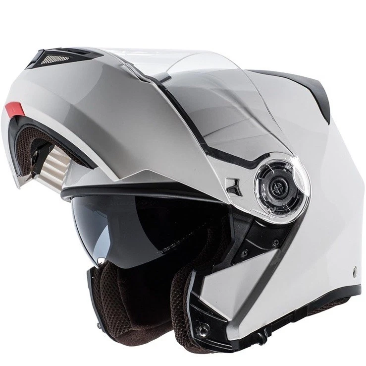 Casco de moto modular de cara completa Torc T27; blanco brillante talla mediana (57-58 cm) Foto 1 de 4