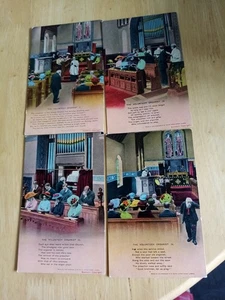 POSTCARD WW1 BAMFORTH SONG CARDS SET X4 "THE VOLUNTEER ORGANIST", UNPOSTED. - Picture 1 of 6