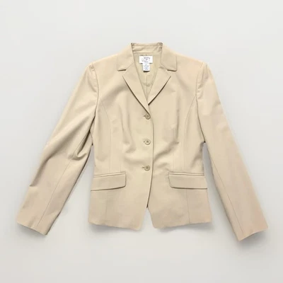Ann Taylor Loft Blazer 夹克 2 码女式棕褐色浅棕色弹力 — 第 1/4 张图片