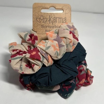 Karma Chiffon Scrunchies - Magenta Floral - 1079 Foto 1 de 2