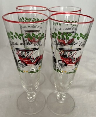 Juego de 4 gafas Pilsner modelo C 1905 Libbey Horseless Carriage vintage años 50 Foto 1 de 4