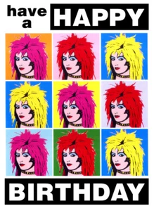 PUNK GOTH GIRL WOMAN FEMALE POP ART DESIGN BIRTHDAY CARD FREE POST 1ST CLASS - Picture 1 of 2
