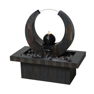 Large Zinc Metal Fountain W/LEDs Rusty Gray/Brown Indoor/Outdoor Water Fountain