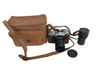 Vintage Zenit E USSR 35mm SLR camera with 2 Lenses and Carry Case - UNTESTED