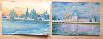 2 pinturas rusas originales Suzdal/Суздаль; Kostroma/Кострома c.1990 sin marco Foto 1 de 4