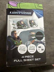 4 Piece Full Sheet Bed Set, Disney Pixar Lightyear, Microfiber, NEW - Picture 1 of 3