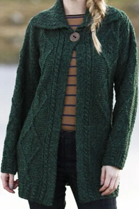 Women's Long Cardigan by Carraig Donn 100% Pure New Wool From Ireland Size: XLG - Picture 1 of 3
