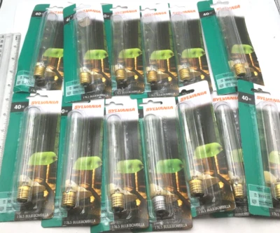 Sylvania Lot of 13 T6.5 Bulb, 40W, 120V, Indoor, 1000 Hours, 40T6.5/CL/BL New - Image 1 of 4