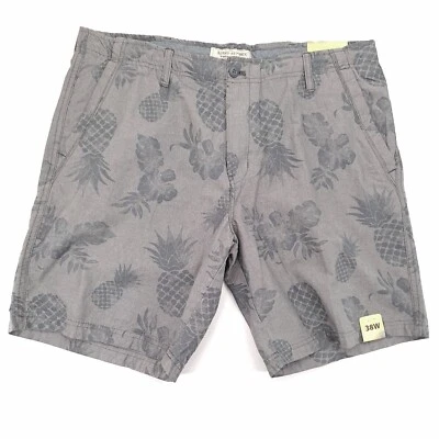 Pantalones Cortos Island Republic Para Hombre Gris Azul Piña 100% Algodón Cordón - Talla 38 Foto 1 de 4