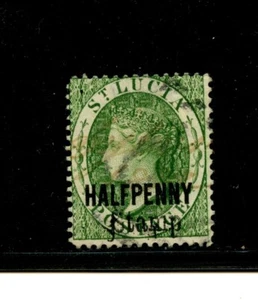 KMC4076-St Lucia #15 (S150) Queen Victoria O/P 1881 surcharged "Half Penny" Used - Picture 1 of 2