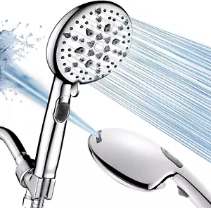 High Pressure 9-Function Shower Head, Handheld,Power Spray, Stainless Steel Hose - Picture 1 of 12