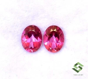 8x6 mm Natural Pink Topaz Oval Cut Pair 3.10 CTS Calibrated Loose Gemstones - Picture 1 of 8