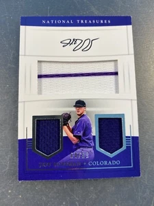 2017 National Treasures Player's Collection Auto Jeff Hoffman SN:64/99 Rockies - Photo 1/2