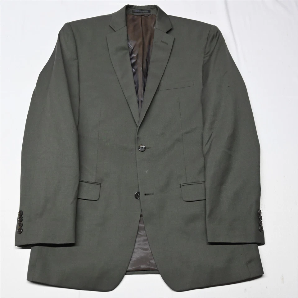 Casaco esportivo Perry Ellis 40L verde 100% lã masculino blazer terno - Imagem 1 de 4