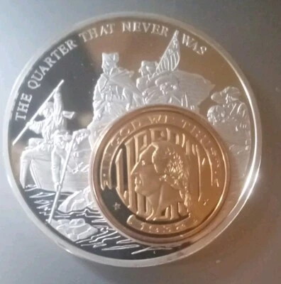 2004 AMERICAN MINT GOLD PLATED STATE QUARTER INLAY MEDALLION COIN  - Image 1 of 4