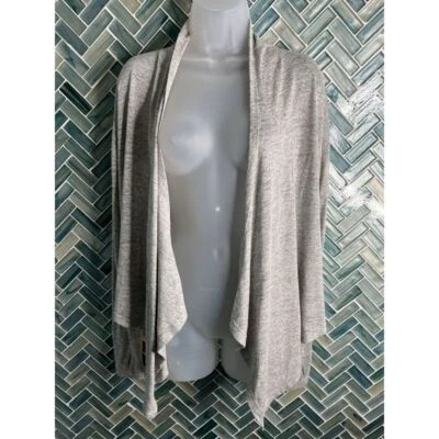 ROXY FEEL IT ALL AROUND HEATHERED GRAY WATERFALL FRONT LIGHT CARDIGAN SWEATER S - Image 1 of 4
