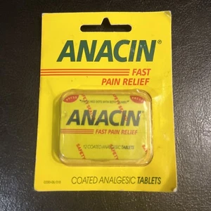 Vintage Sealed ANACIN Tin Can Analgesic Pills Tablet Travel Pocket Purse NOS - Picture 1 of 7