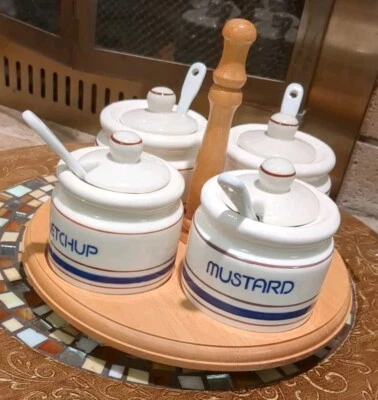 Vintage Condiment Carousel Lazy Susan W/Spoons - Image 1 of 4