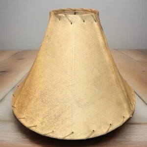 Southwestern Rawhide Hand Stitched Lamp Shade 16” Bottom Width x 10.5” Tall - Picture 1 of 7