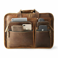 Women Genuine Vintage Brown Leather Messenger Bag Shoulder Laptop Bag Briefcase