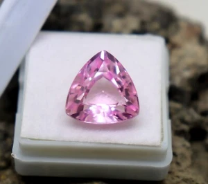 Beautiful Vivid Pink Spinel Natural 11.8ct Trillion Cut Certified Spinel Stone - Picture 1 of 7