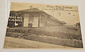 Over Nite Cabins Toronto Ontario Canadá 1933 vintage RPPC escaso - Imagen 1 de 3