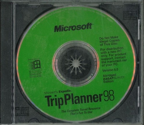 MS Microsoft Expedia Trip Planner 98 V6.0, Vintage PC Travel Resource ...