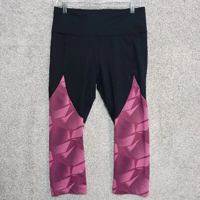 Under Armour Yoga Pants Womens L 30 Black Pink Jogger Cycling Capri Leggings - Image 1 of 4