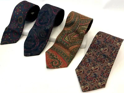 Tango Sheaf Carter Imperial Vintage Lote de 4 Corbatas de Seda y Poliéster Paisley Cuello Foto 1 de 4