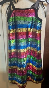 Lola and The Boys Sequin dress NEW WITH TAGS size 8 Rainbow - Picture 1 of 3