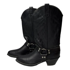 Botas de Montar Para Hombre Cuero Negro Motocicleta Águila Arnés S73226673 Paseo 10.5 D - Imagen 1 de 7