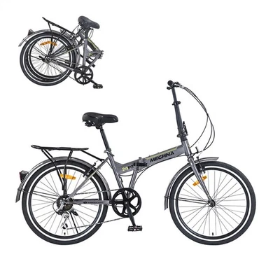 24" Folding Bike Single Speed Dual V-Brake Portable Bicycle Adult City Commuter  - Image 1 of 4