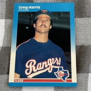 Fleer 1987 Greg Harris #126 Rangers béisbol - Imagen 1 de 2