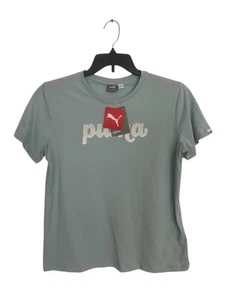 Camiseta Puma Para Mujer Logo Espirituoso Cuello Redondo Algodón Turquesa Surf Talla M Nueva - Imagen 1 de 11