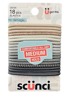 Paquete de 18 peludos de sujeción media Scunci sin daños Foto 1 de 3