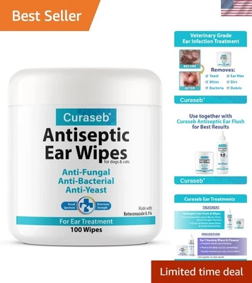 Powerful Cat & Dog Ear Wipes - Cleans, Soothes & Deodorizes - 100 Pieces - Image 1 of 4