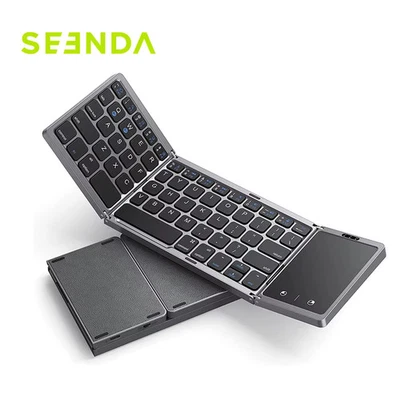 Foldable Wireless Bluetooth Keyboard Rechargeable for PC Mac Smartphone Windows - Image 1 of 4