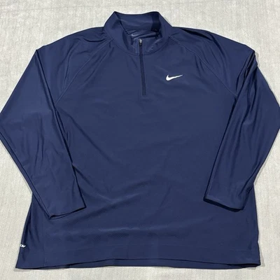 Pullover Nike Dri-Fit ADV Tour 1/2 Cremallera Para Hombres XXL Azul Marino Rendimiento Elastizado Golf Foto 1 de 4