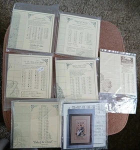 Lot of 7 OOP Lavender & Lace + DMC Cross Stitch Patterns Unused Patterns Only - Picture 1 of 9