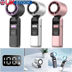 Portable Handheld Small Fan USB High Wind Turbo Electric Fan With Ice Compress - Picture 1 of 17
