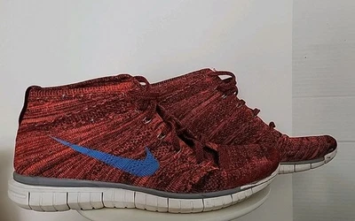 Nike Orange & Blue Free Flyknit Chukka Men's Size 10 Athletic Sneakers - Image 1 of 4